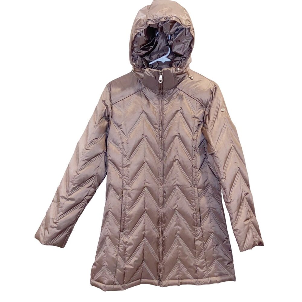 Nils Women's Long White Duck Down-Fill Puffer Coat Size 8